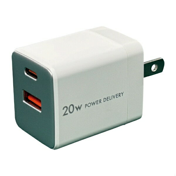 ޡOSMA PowerDelivery20W AC-USBŴ 2PortC&A ۥ磻 ACUC-20PQWH [2ݡ /USB Power Deliveryб /Smart ICб]