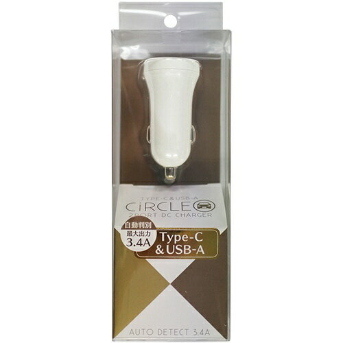 オズマ｜OSMA DC-USB充電器3.4A 2Port(Type-C&USB-A) ホワイト IH-DCUC34ADW [2ポート /Smart IC対応]