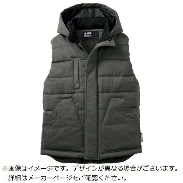 ■綿100％　ヘリンボーン素材のカジュアル防寒ベストです。【用途】・冬のあらゆる作業に。