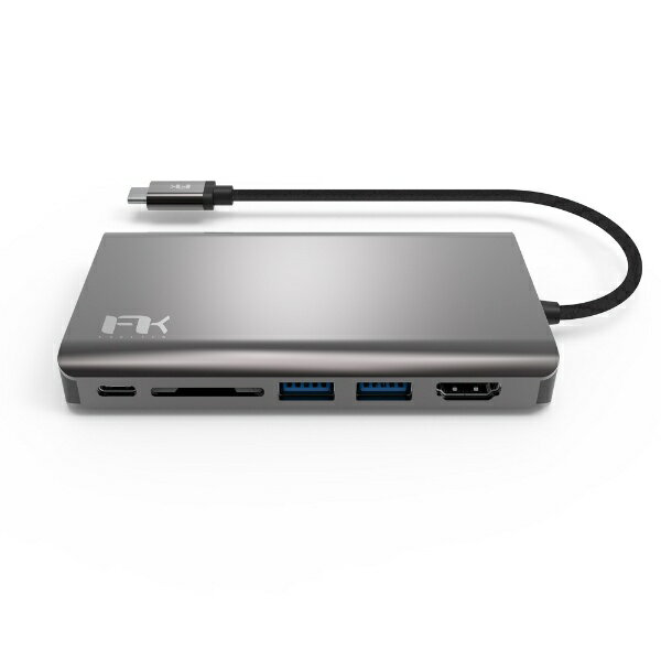 Feeltek｜フィールテック ［USB-C オス→メス SDカードスロット / HDMI / VGA / LAN / 3.5mm / USB-Ax2 / USB-C］USB PD対応 100W ドッキングステーション UCH008AP2 