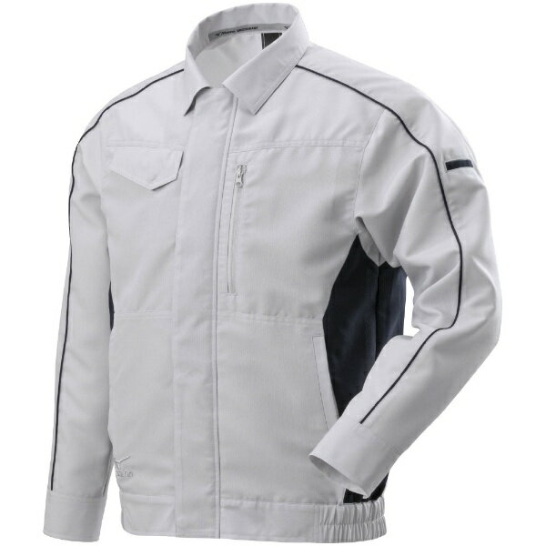 mizuno｜ミズノ ワークジャケット（春夏向け） [ユニセックス] 2XL 71：ベイパーシルバー×ネイビー F2JE218371(4)