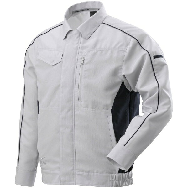 mizuno｜ミズノ ワークジャケット（春夏向け） [ユニセックス] 4XL-8 71：ベイパーシルバー×ネイビー F2JE218371