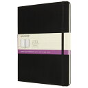MOLESKINE|モレスキン ノートブック ハードカバー XL ダブルレイアウト(無地×横罫) クラシック ブラック NB413HBK