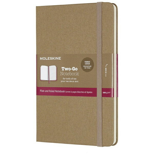 MOLESKINE｜モレスキン ノートブック ミディアム 無地＆横罫 TWO-GO クラフトブラウン TWOGO31P18