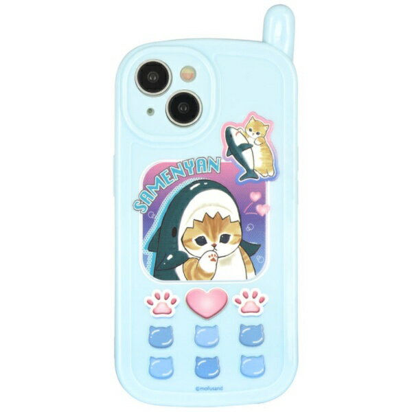 구루만디즈 | gourmandise mofusand iPhone15 / 14 대응 레트로 가라케 스타일 케이스 상어 짱 MOFU-38A