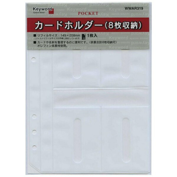 レイメイ藤井｜Raymay Fujii システム手帳 リフィル(A5) WWAR319 カードホルダー (8枚収納)