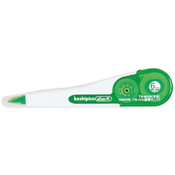 ■カートリッジ詰め替え式で環境に配慮しています。本体を繰り返し使え、大変経済的です。■スリムなペンタイプなのにテープの長さがたっぷり8m。携帯に便利なキャップが付いて、お求めやすい価格になっています。■持ちやすく使いやすいスリムなペンタイプ。柔軟性のある先端のヘッドがズレを防止し、まっすぐにテープが引けます。■材質：本体ケース：R-ABS、本体スライドケース・詰め替えケース：R-PS■テープ色：白