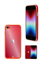 shizukawill｜シズカウィル iPhone SE（第3/2世代） 8/7 サイドメッキ加工 クリアケース レッド APIPSE2CL2RE