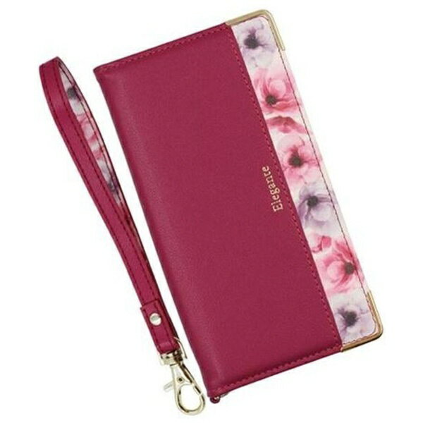 近通｜Kintsu Xperia 1 III_Count 手帳型フラワーケース ストラップ付 Elegante ラズベリー BL-XP1-303RB
