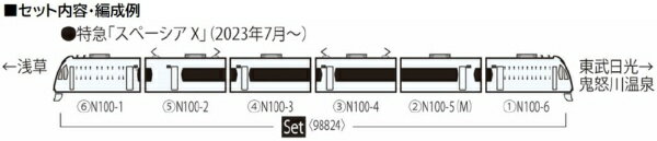 【2024年7月】 TOMIX｜トミックス 東武N100系スペーシア Xセット（6両） TOMIX【発売日以降のお届け】_1