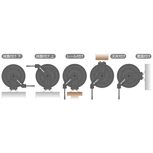 楽天ビック(ビックカメラ×楽天)の三協リール｜SANKYO REELS TRIENS スチール製 酸素ホースリール 3／8×20m MMWS320A 【メーカー直送・時間指定・返品不可】｜アングル2