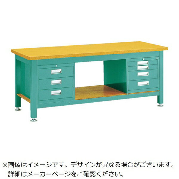 ■本体は構造用鋼管、圧延鋼材で、接続部分はすべて溶接で接合しています。■深さの異なる引出しを用いて、各キャビネットに効率良く物を収納できます。■本体は構造用鋼管、圧延鋼材で、接続部分は全て溶接で接合。■耐久性抜群。■全て完成品出荷。■引出しはご希望の位置に取付けできます。■オプションバイス・引出しは同時発注時のみ取付けます。後付けは出来ません。【仕様】・天板材質： スチール・間口（mm）： 1800・奥行（mm）： 900・高さ（mm）： 740・脚部カラー： グリーン・均等荷重（kg）： 3000・キャビネット： 1列3段 D-3Z カギあり・1列4段 D-4Z カギあり・引出し各段に縦仕切り1枚、横仕切り4枚付属【材質／仕上】・本体： スチール【注意】・荷降ろしにはフォークリフトが必要です。・取り付け穴加工が必要なため、引出・キャビネットの後付け不可です。・荷物をのせたままペダルを踏んだり作業台を移動させたりしないでください。・車上渡しのため、お客様での荷降ろしが必要です。・下棚は製品ごとに若干の色味が異なります。