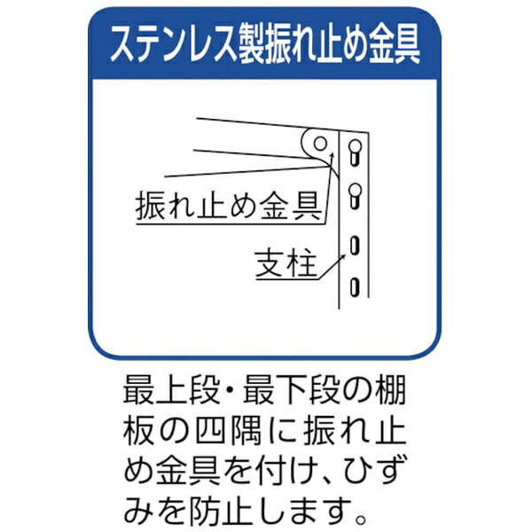 トラスコ中山|TRUSCO NAKAYAMA TRUSCO ステンレス棚 SUS304製軽量棚 1800XD450XH1500 天地5段 SU35645 【メーカー直送・代金引換不可・時間指定・返品不可】 [2]