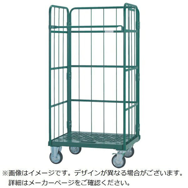 ■樹脂製の底板と省音キャスターで、スチール底製に比べて騒音を軽減します。■折りたたんで収納できます。■商品の積み替え作業を大幅に省力化できます。【仕様】・均等荷重（kg）： 500・有効内寸（mm）長さ×幅×高さ： 590×780×1190・高さ（mm）： 253・キャスター径（mm）： 150・色： 緑・全高（mm）・外形寸法（mm）長さ×幅×高さ： 650×840×1450・自在ストッパー付キャスター、固定キャスター各2個・棚板取付可能枚数： 2枚【材質／仕上】・本体： スチール・本体表面処理： 粉体塗装・床板： ポリプロピレン（PP）・キャスター金具： スチール・車輪： ゴム【注意】・ゴムベルト、棚板、黒板はオプションです。