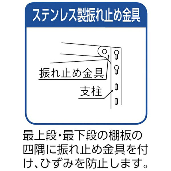 トラスコ中山|TRUSCO NAKAYAMA TRUSCO ステンレス棚 SUS430製軽量棚 1200XD450XH1800 天地5段 SU46445 【メーカー直送・代金引換不可・時間指定・返品不可】 [3]