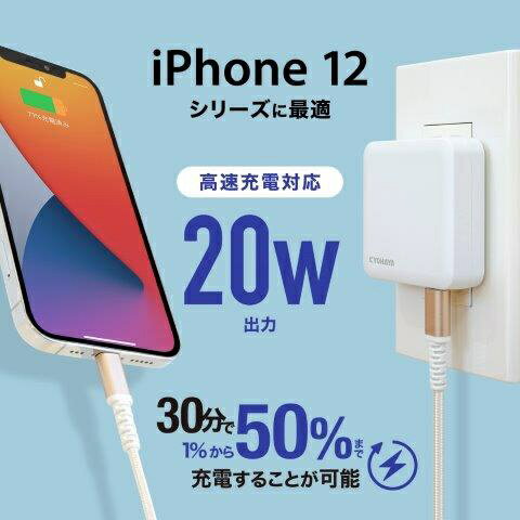 京ハヤ｜KYOHAYA PD20W 薄型充電器 2ポート ホワイト JKPD20A1WH