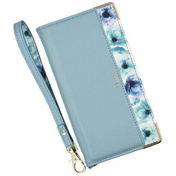 近通｜Kintsu AQUOS zero6 エレガンテ フラワー手帳型ケース Elegante クラウディブルー BL-AQZR605CB