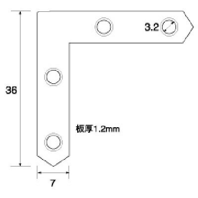 福井金属工芸｜fukui metal & craft No.6262 ステンレス角金具36×7 500個入