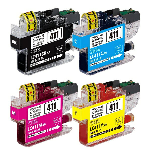 オーム電機｜OHM ELECTRIC 互換プリンターインク [ブラザー LC411-4PK] 4色パック INK-B411-4P biccamera-14643343 楽天ビック(ビックカメラ×楽天) サンプル画像2