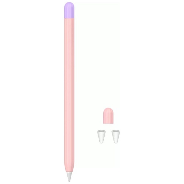 アイキューラボ|iQ Labo Apple Pencil(第2世代)用 シリコンカバー ツートンカラー 3点セット ピンク APEN2-SL2C-PK