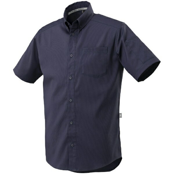 mizuno｜ミズノ 布帛ワークシャツ(半袖／制電素材)[ユニセックス] 2XL 14：ネイビー F2JC158014