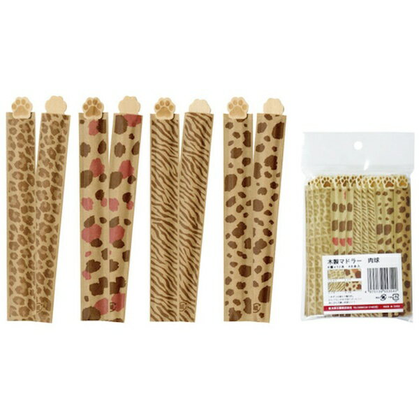 大黒工業｜Daikoku Industry 大黒　木製マドラー　肉球　袋入　48本アソート 377306