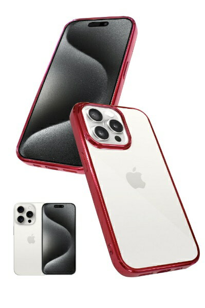 乐天商城 - shizukawill｜シズカウィル iPhone 15 Pro サイドメッキ クリアケース レッド×クリア APIP15PCLRE