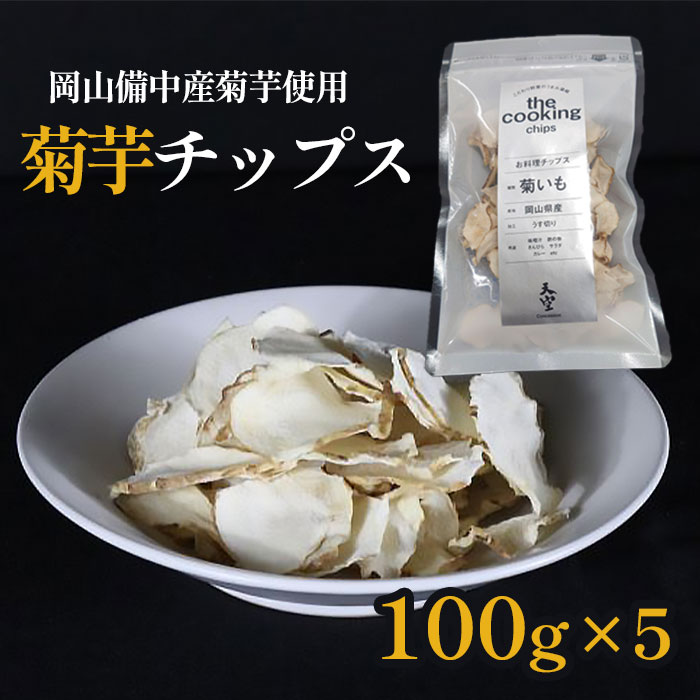 菊芋チップス 100g 5袋 送料無料 天空 イヌリン豊富 国産 岡山産 栽培期間中農薬不使用 化学肥料不使用 添加物不使用 極薄仕上げで柔らかい チャック付きパック
