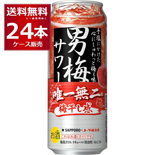 サッポロ 男梅サワー 500ml×24本(1ケース)【送料無料※一部地域は除く】 サッポロ 男梅サワー 500ml×24本(1ケース)【送料無料※一部地域は除く】