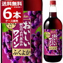 メルシャン おいしい酸化防止剤無添加赤ワイン ふくよか 赤 1.5L ペット 1500ml 6本 1ケース 赤ワイン やや甘口 フルボディ 日本 国産ワイン 【送料無料※一部地域は除く】