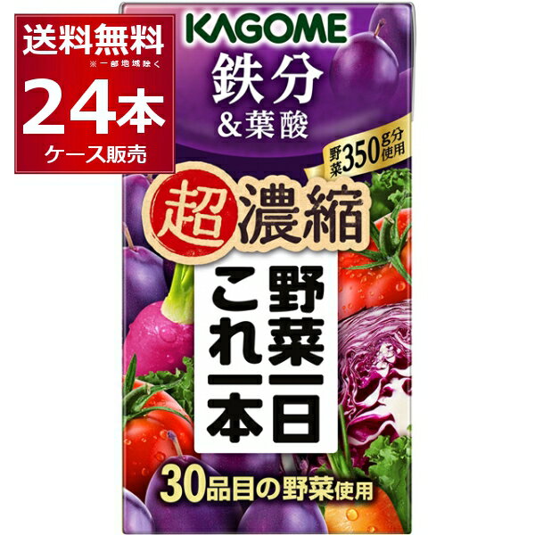 カゴメ 野菜一日 これ一本 鉄分 パック 125ml×24本(1ケース)【送料無料※一部地域は除く】