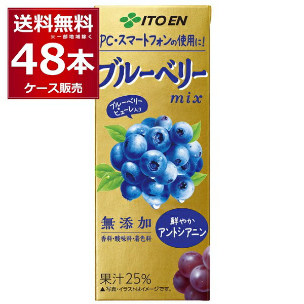 伊藤園 ブルーベリーぶどうmix パック 200ml×48本(2ケース) 【送料無料※一部地域は除く】