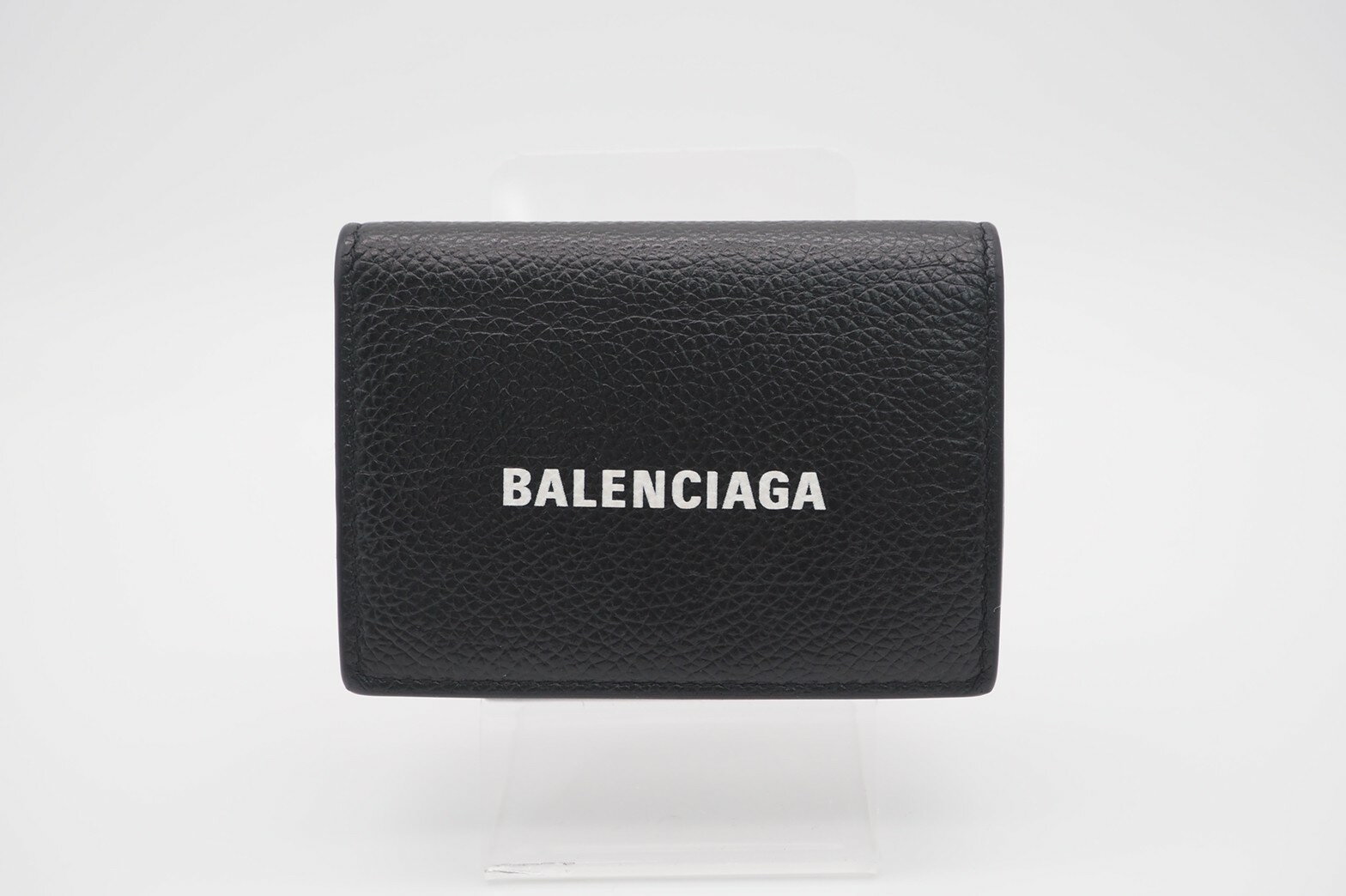 ☆安心の3大保証☆Bランク≪BALENCIAGAバレンシアガ/三つ折り財布≫594312キャッシュコンパクトウォレットブラックホワイト送料無料【中古】
