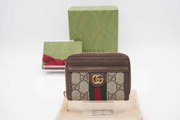 ☆安心の3大保証☆ ABランク ≪GUCCI グッチ/コインケース≫ 658552 オフィディア GGロゴ カードケース ウォレット ベージュ ブラウン グリーン レッド 極美品 送料無料【中古】