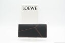 ☆安心の3大保証☆ ABランク ≪LOEWE ロエベ/二つ折り長財布≫ C510978X01 パズルステッチ ロング ホリゾンタル ウォレット スムースカーフ ブラック【中古】