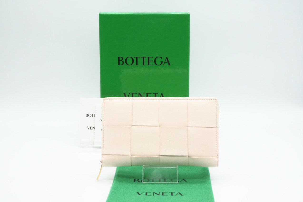 ☆安心の3大保証☆ ABランク ≪BOTTEGA VENETA ボッテガ ヴェネタ/ラウンドファスナー長財布≫ 649607 カセット ジップアラウンド ウォレット ベージュ【中古】