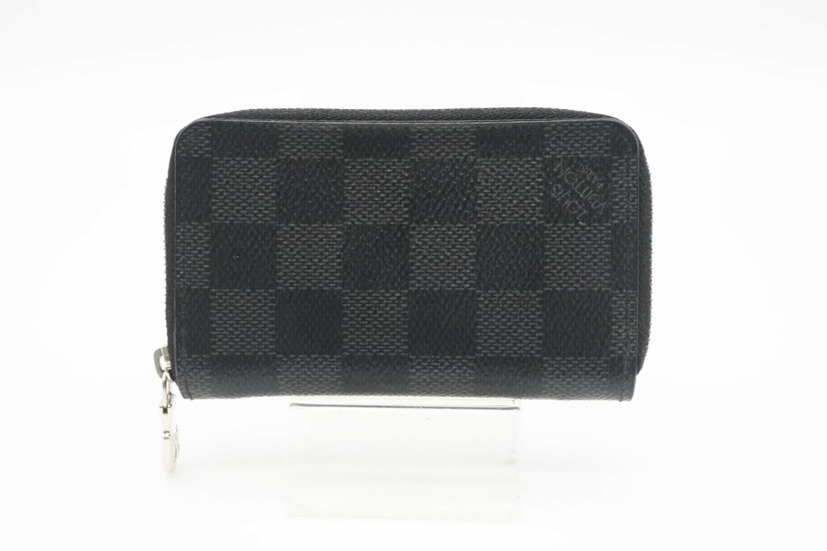 ☆安心の3大保証☆ ABランク ≪LOUIS VUITTON ルイ ヴィトン /コインケース≫ N63076 ダミエ グラフィット ジッピー コインパース ブラック グレー【中古】