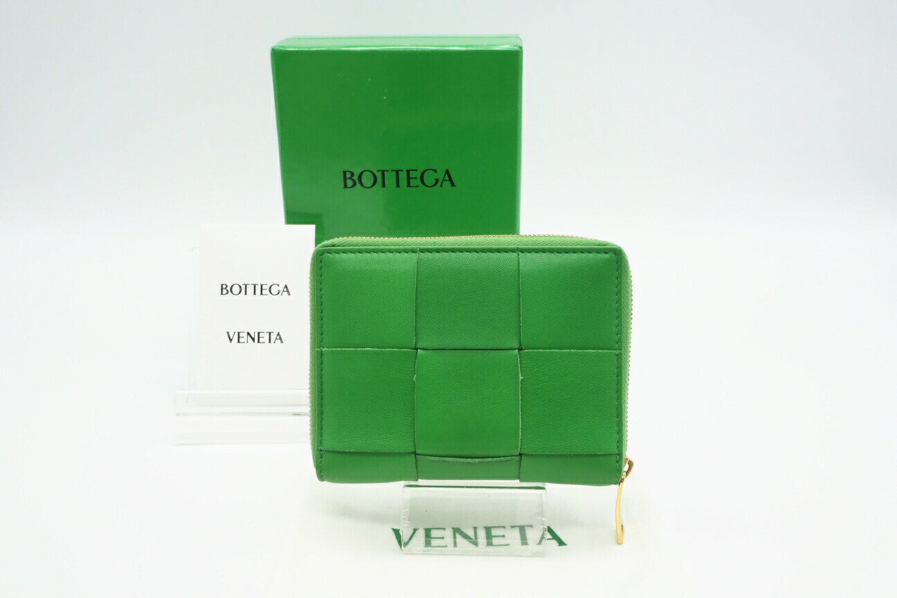 楽天リユースショップ BICLOCK☆安心の3大保証☆ Bランク ≪BOTTEGA VENETA ボッテガ ヴェネタ/二つ折り財布≫ 649596 カセット ジップアラウンドウォレット パラキート グリーン【中古】