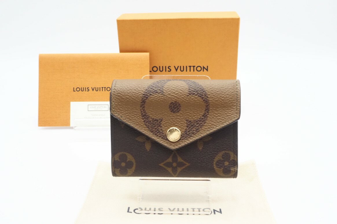 楽天リユースショップ BICLOCK☆安心の3大保証☆ ABランク ≪LOUIS VUITTON ルイ ヴィトン/三つ折り財布≫ M80725 モノグラム ジャイアント リバース ポルトフォイユ ゾエ ブラウン【中古】