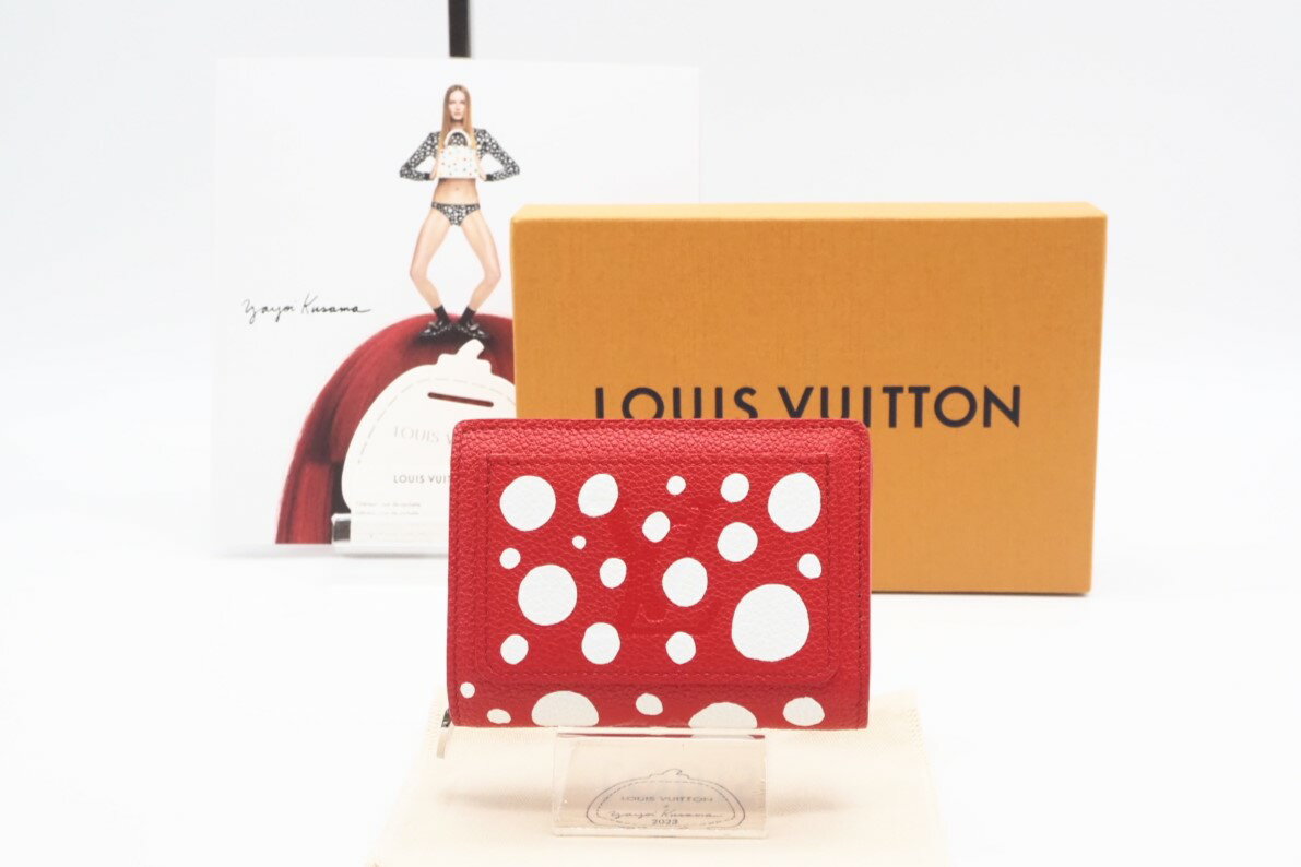 ☆安心の3大保証☆ ABランク ≪LOUIS VUITTON ルイ ヴィトン/二つ折り財布≫ M82103 LV×YK ポルトフォイユ クレア ルージュブラン レッド ホワイト【中古】