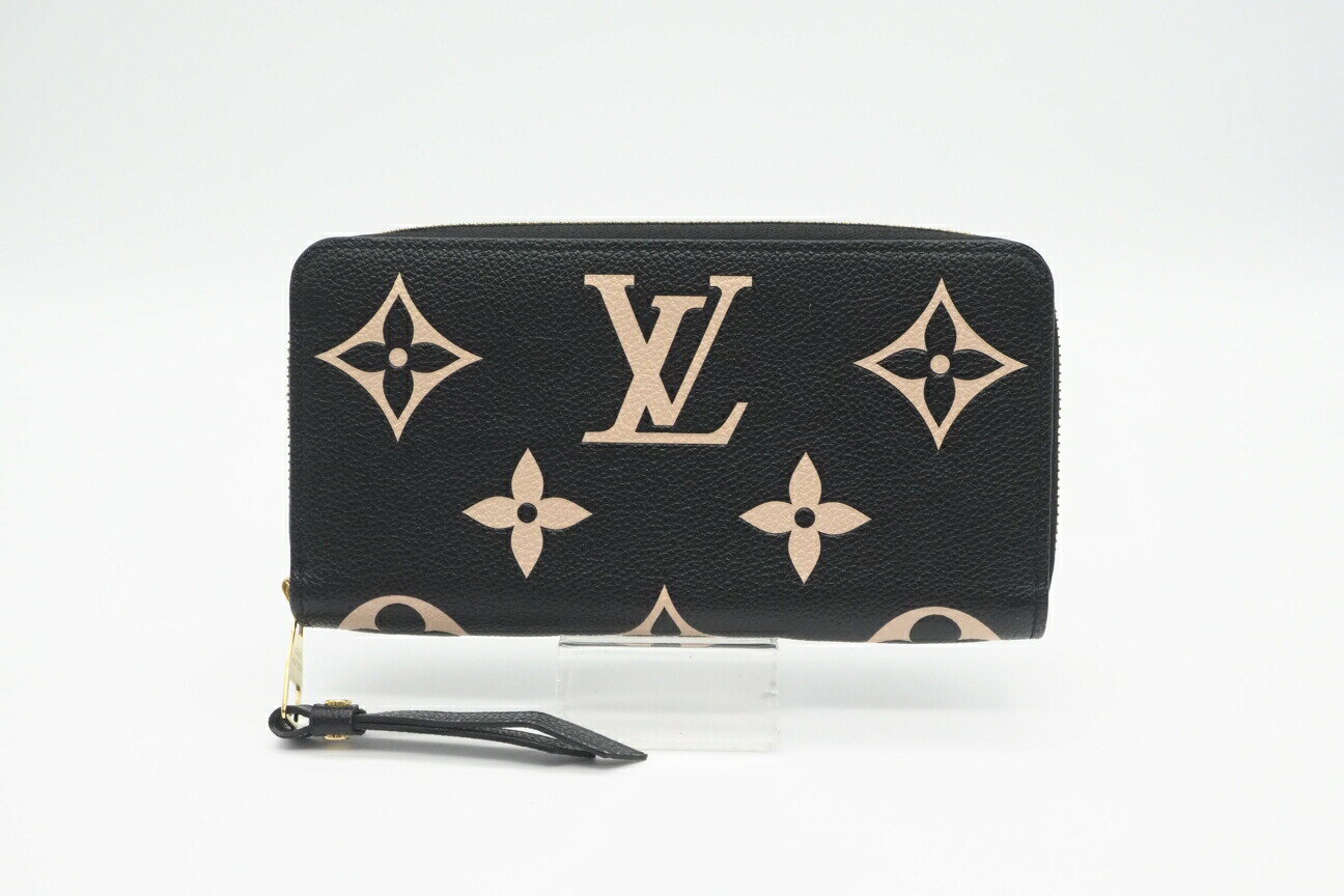 ☆安心の3大保証☆ ABランク ≪LOUIS VUITTON ルイ ヴィトン/ジッピーウォレット≫ M80481 モノグラム アンプラント バイカラー ブラック 美品 送料無料【中古】