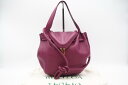 ☆安心の3大保証☆ ABランク ≪BOTTEGA VENETA ボッテガ ヴェネタ/2WAYバッグ≫ 666531 カーフレザー ビーク ハンドバッグ パープル...