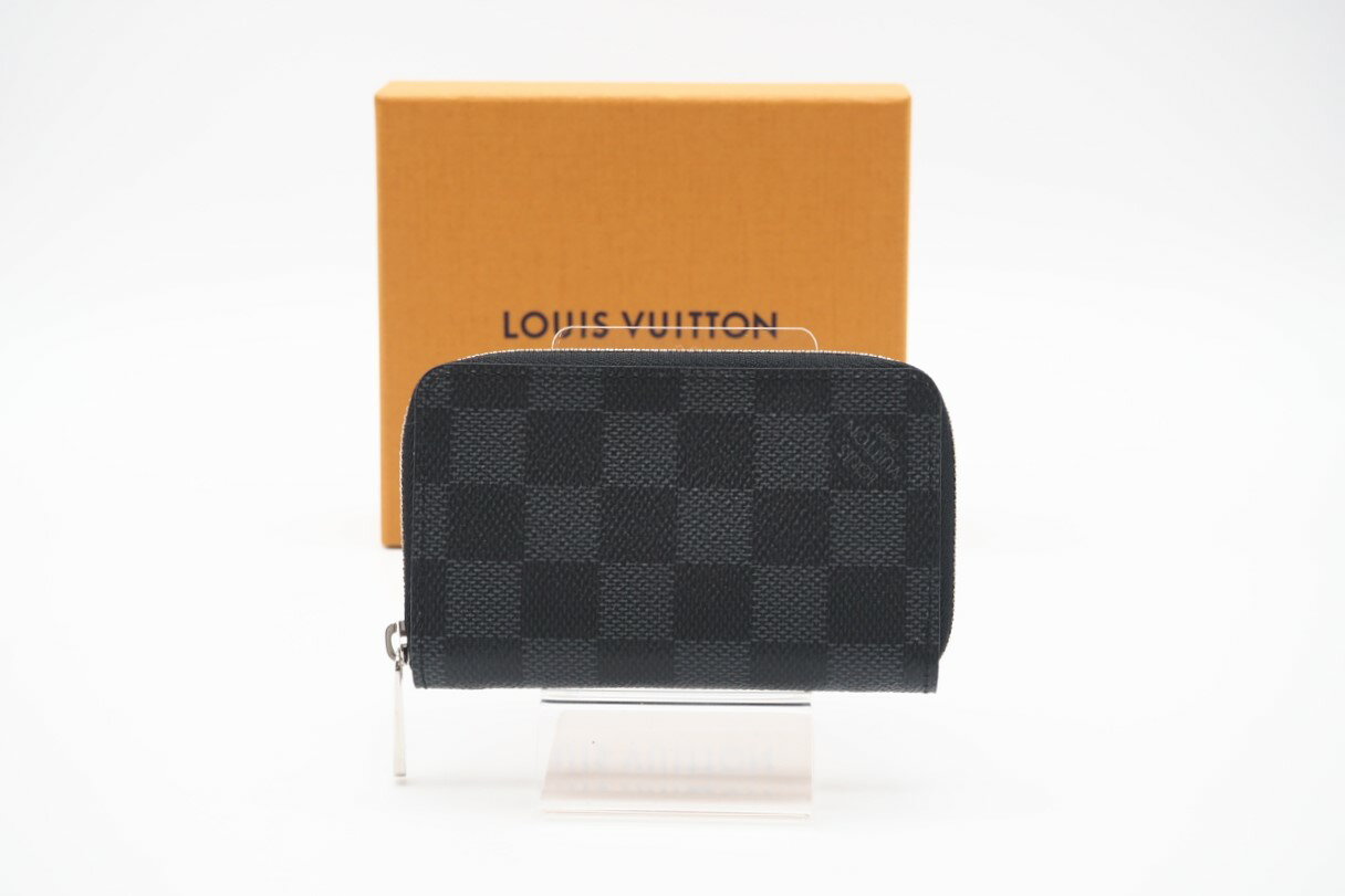 ☆安心の3大保証☆ Aランク ≪LOUIS VUITTON ルイ ヴィトン/コインケース≫ N63076 グラフィット ジッピー コインパース ブラック グレー 送料無料【中古】