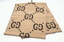 ☆安心の3大保証☆ Aランク ≪GUCCI グッチ/マフラー≫ 495592 GGジャカード ウールシルク スカーフ ブラウン ベージュ 未使用品 送料無料【中...
