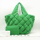 ☆安心の3大保証☆ Aランク ≪BOTTEGA VENETA ボッテガ ヴェネタ/トートバッグ≫ 670207 ナイロン パデッド カセット パラキート グリー...