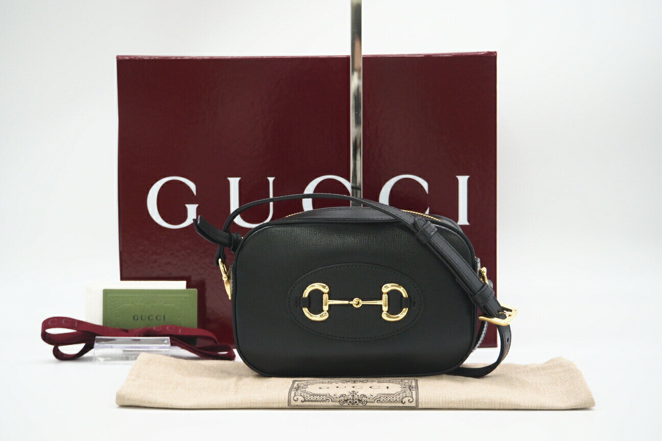☆安心の3大保証☆ Aランク ≪GUCCI グッチ/ ショルダーバッグ≫ 760196 グッチ ホースビット 1955 ミニ ブラック 黒 革 極美品 送料無料【中古】