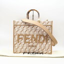 ☆安心の3大保証☆ Aランク ≪FENDI フェンディ/2WAYバッグ≫ 8BH386 FFジャカード ファブリック ショッパー フェンディ サンシャイン ミデ...