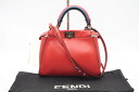 ☆安心の3大保証☆ ABランク ≪FENDI フェンディ/2WAYバッグ≫ 8BN316 ミニ ピーカーブー レザー アイコニック ハンドバッグ レッド ブルー 送料無料【中古】(4)