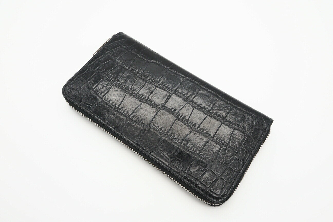 ☆安心の3大保証☆ ABランク ≪CELINE セリーヌ/ラウンドファスナー長財布≫ 10B553 クロコダイル型押し カーフスキン ラージ ジップドウォレット【中古】