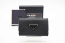 ☆安心の3大保証☆ Aランク ≪PRADA プラダ/4キーケース≫ 1PG004 サフィアーノ トライアングルロゴ ブラック マルチカラー 極美品 送料無料【中古】